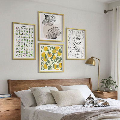 Multi-piece wall decor set Kitchen herbs lemon painting