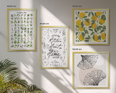 Multi-piece wall decor set Kitchen herbs lemon painting