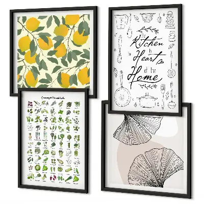 Kitchen herbs and lemon multi-piece wall art set multi-piece wall decor set