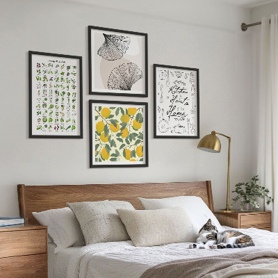 Multi-piece wall decor set Kitchen herbs lemon painting