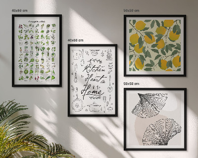 Multi-piece wall decor set Kitchen herbs lemon painting