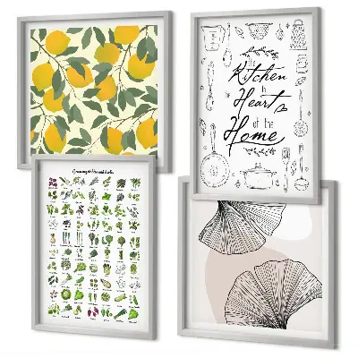 Kitchen herbs and lemon multi-piece wall art set multi-piece wall decor set