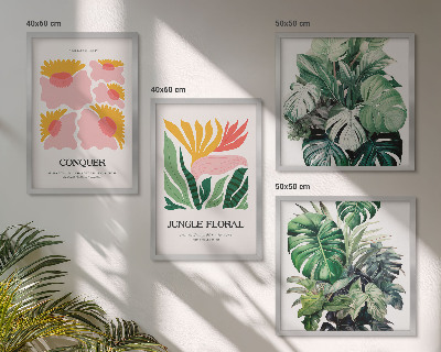 Multi-piece wall decor set Flowers leaves modern posters