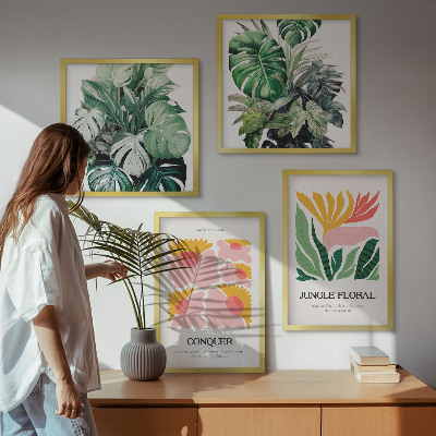 Multi-piece wall decor set Flowers leaves modern posters
