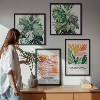 Multi-piece wall decor set Flowers leaves modern posters