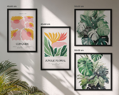 Multi-piece wall decor set Flowers leaves modern posters