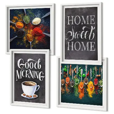 Wall art set spices, coffee, and herbs