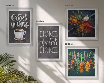 Wall art set spices, coffee, and herbs