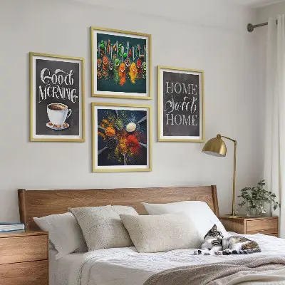 Wall art set spices, coffee, and herbs