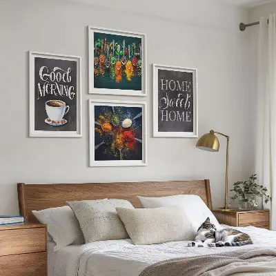 Wall art set spices, coffee, and herbs