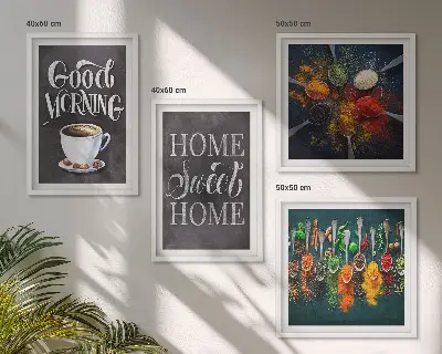 Wall art set spices, coffee, and herbs