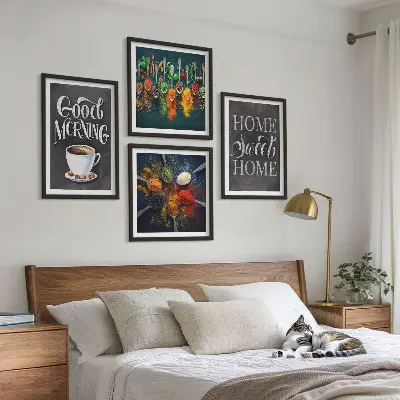 Wall art set spices, coffee, and herbs