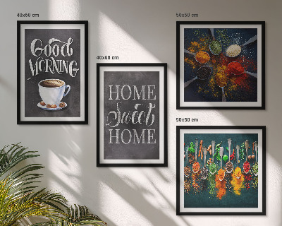 Wall art set Spices, coffee, cup, herbs