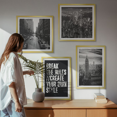 Set of 4 wall art pieces City streets black and white inspiration