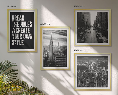 Set of 4 wall art pieces City streets black and white inspiration
