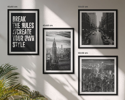 Set of 4 wall art pieces City streets black and white inspiration