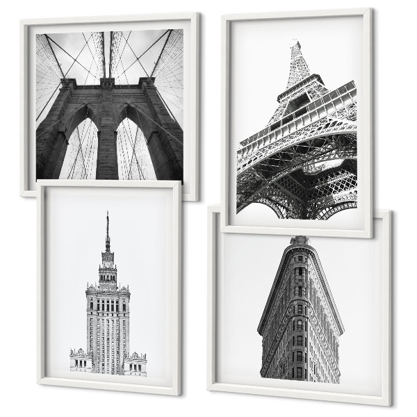 Multi-piece wall decor set Architecture black and white minimalism