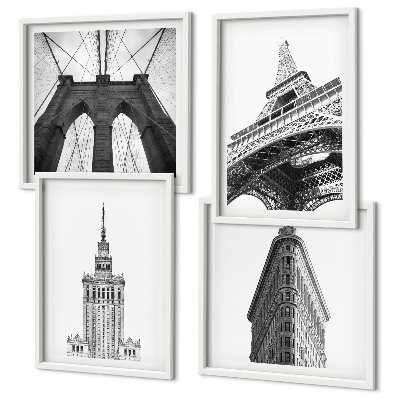 Multi-piece wall decor set Architecture black and white minimalism
