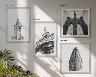 Multi-piece wall decor set Architecture black and white minimalism