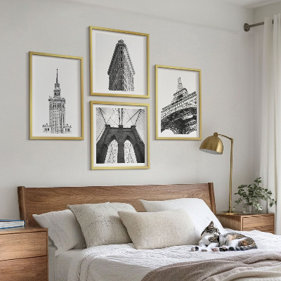 Multi-piece wall decor set Architecture black and white minimalism