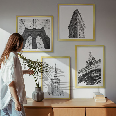 Multi-piece wall decor set Architecture black and white minimalism