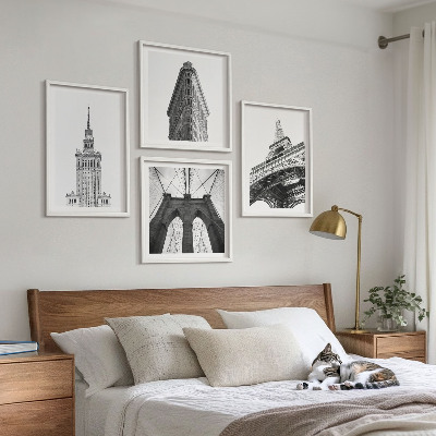 Multi-piece wall decor set Architecture black and white minimalism
