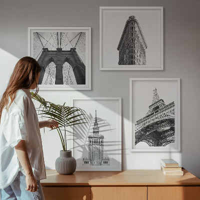 Multi-piece wall decor set Architecture black and white minimalism