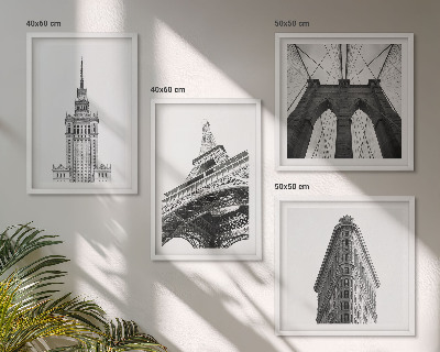 Multi-piece wall decor set Architecture black and white minimalism