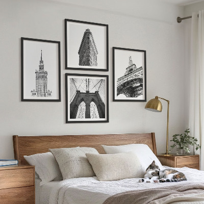 Multi-piece wall decor set Architecture black and white minimalism