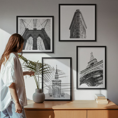 Multi-piece wall decor set Architecture black and white minimalism