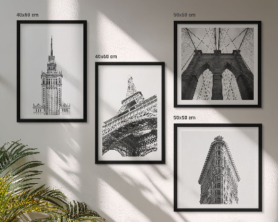 Multi-piece wall decor set Architecture black and white minimalism
