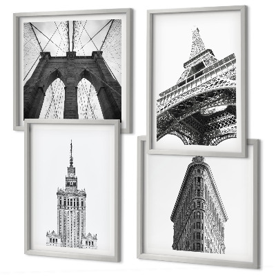 Multi-piece wall decor set Architecture black and white minimalism