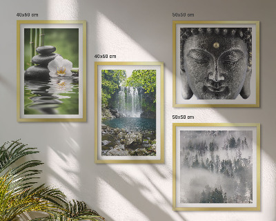 Wall art set Harmony of nature stones water Buddha
