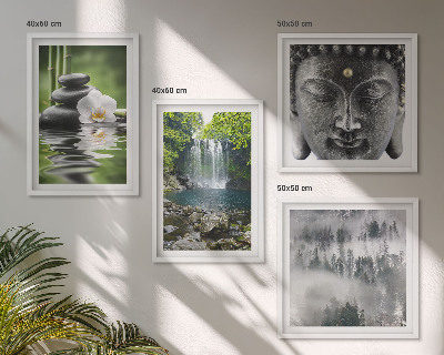 Wall art set Harmony of nature stones water Buddha