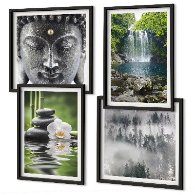Wall art set Harmony of nature stones water Buddha