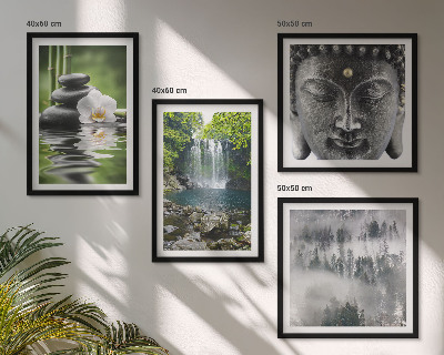 Wall art set Harmony of nature stones water Buddha