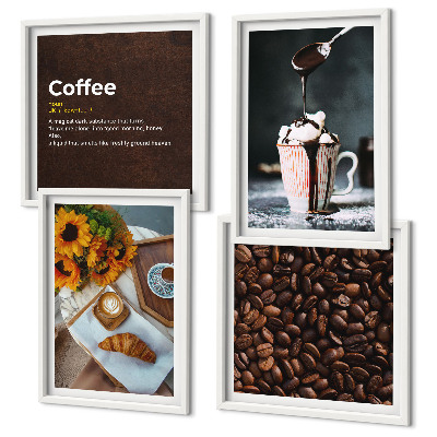 Multi-piece wall decor set Italian breakfast coffee beans