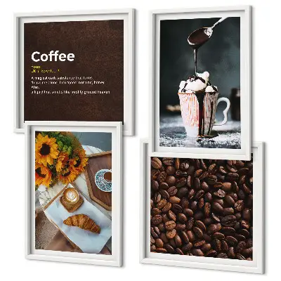 Italian breakfast coffee beans multi-piece wall decor set