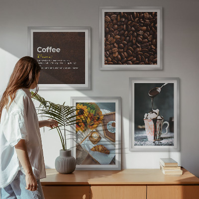 Multi-piece wall decor set Italian breakfast coffee beans