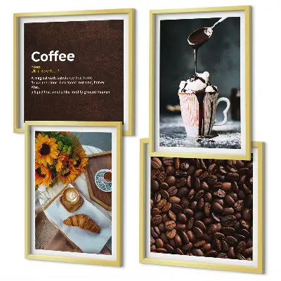 Italian breakfast coffee beans multi-piece wall decor set