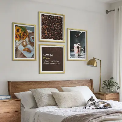 Italian breakfast coffee beans multi-piece wall decor set