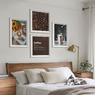 Multi-piece wall decor set Italian breakfast coffee beans