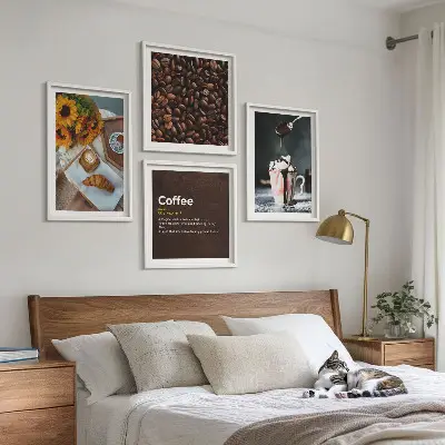 Italian breakfast coffee beans multi-piece wall decor set
