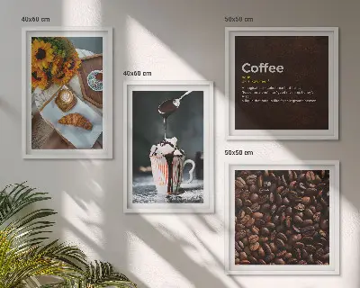 Italian breakfast coffee beans multi-piece wall decor set