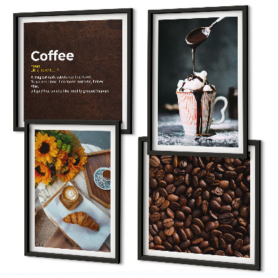 Multi-piece wall decor set Italian breakfast coffee beans
