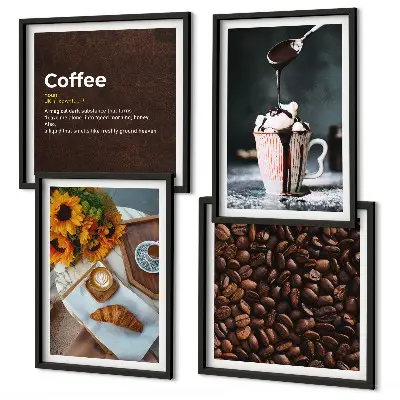Italian breakfast coffee beans multi-piece wall decor set