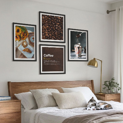Multi-piece wall decor set Italian breakfast coffee beans