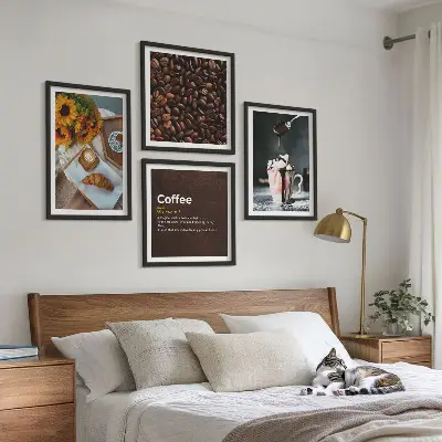 Italian breakfast coffee beans multi-piece wall decor set
