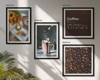 Italian breakfast coffee beans multi-piece wall decor set