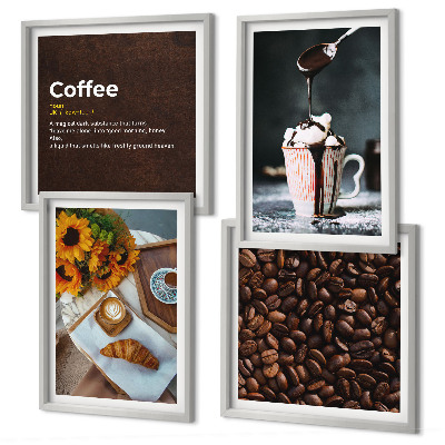 Multi-piece wall decor set Italian breakfast coffee beans